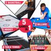 5-in-1 Game Table - Foosball Pool Basketball Ping Pong and Slide Hockey