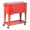 80-Quart Rolling Steel Cooler