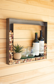 Metal Wall Bar And Cork Holder