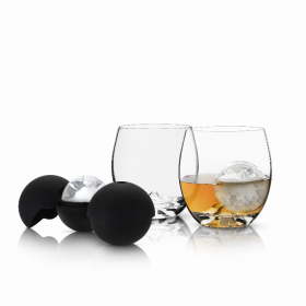 Glacier Rocks 4-Piece Ice Ball Mold And Tumbler Set