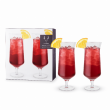 Angled Crystal Hurricane Glasses - Stylish Serveware for Elegant Cocktails and Decor