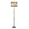 Animal Print Floor Lamp with a Tiger Stripe Faux Suede Drum Shade