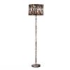 Animal Print Floor Lamp with a Tiger Stripe Faux Suede Drum Shade