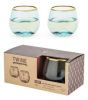 Aqua Bubble Stemless Wine Glass Set By Twine