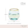 Aqua Bubble Stemless Wine Glass Set By Twine