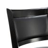 Black 29-inch Swivel Seat Barstool with Faux Leather Cushion Seat