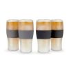 Beer FREEZE™ Set of 4 — 2 Black & 2 Gray Cooling Cups