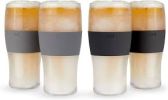 Beer FREEZE™ Set of 4 — 2 Black & 2 Gray Cooling Cups