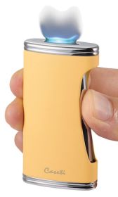 Caseti Big Flat Cigar Lighter in Yellow