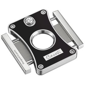 Caseti Dion Black Double Guillotine Cigar Cutter - Precision Stainless Steel Blade for a Clean Cut