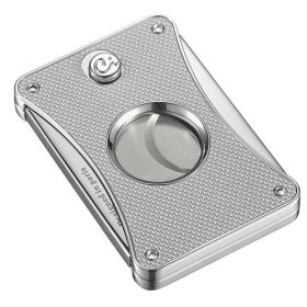 Caseti Dion Silver Carbon Fiber Double Guillotine Cigar Cutter