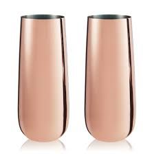 Copper Stemless Champagne Flutes By Viski