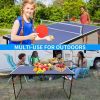 Folding 54-inch Blue Ping Pong Table Tennis Table Set with Net 2 and Paddles