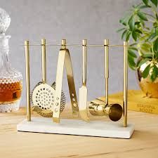 Luxury Gold & Marble Bar Tool Set – Elegant Cocktail Accessories by Twine