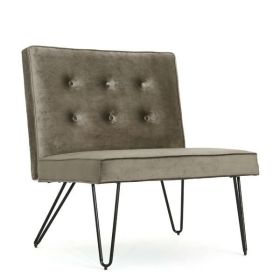 Modern Gray Velvet Accent Chair