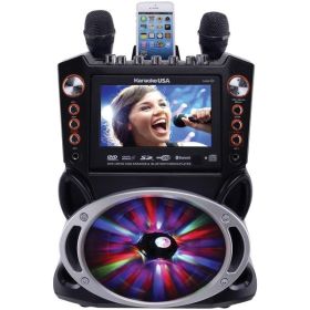 KARAOKE USA  Bluetooth Karaoke Machine with Synchronized LEDs