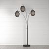 Modern Mid-Century Bohemian 82-inch Arch Floor Lamp with 3 Barrel Lights