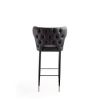 Manhattan Comfort Holguin 41.34 in. Grey; Black and Gold Wooden Barstool