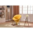 Manhattan Comfort Tulip Yellow and Polished Chrome Velvet Swivel Accent Chair