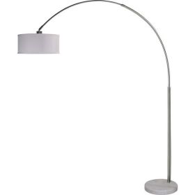 81" Modern Arch Floor Lamp with White Drum Shade and Marble Base