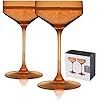 Reserve Nouveau Crystal Coupes in Amber by Viski®