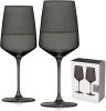 Reserve Nouveau Smoke Gray Crystal Wine Glasses by Viski