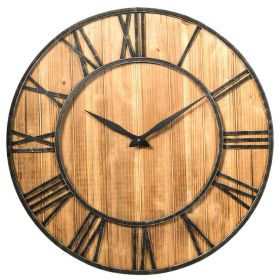 30" Round Wood Roman Numeral Wall Clock