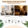 Modern Floor Lamp 3-Tier Bookcase Shelf with Round Drum Linen Lampshade