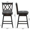 Set of 2 Black Wood 24-in Counter Height Barstools