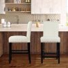 Set of 2 Modern Kitchen Dining & Barstools w/ Black Wood Legs