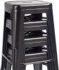 Set of 4 Black Metal 24-in Stacking Barstools