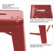 Set of 4 Red Metal 24-in Stacking Barstools