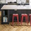 Set of 4 Red Metal 24-in Stacking Barstools