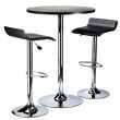 Spectrum 3pc Pub Table Set; 24" Round Black table with 2 Chrome  Airlift Stools