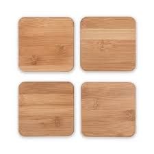 Stacked Natural Bamboo Coasters – Eco-Friendly 4-Pack