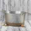 Twine Jute Rope Wrapped Galvanized Tub