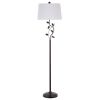 Vine Leaves Floor Lamp in Bronze Finish with White Shade