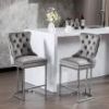 Velvet Chrome Bar Stools: Modern Elegance and Comfortable Seating