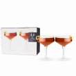 Viski Angled Crystal Coupe Glasses – Elegant Stemware