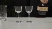 Viski Angled Crystal Nick & Nora Glasses: Timeless Elegance for Classic Cocktails