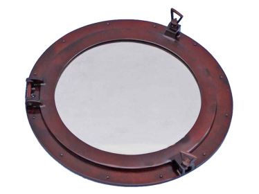 Deluxe Class Antique Copper Porthole Mirror