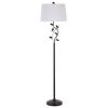 Vine Leaves Floor Lamp in Bronze Finish with White Shade