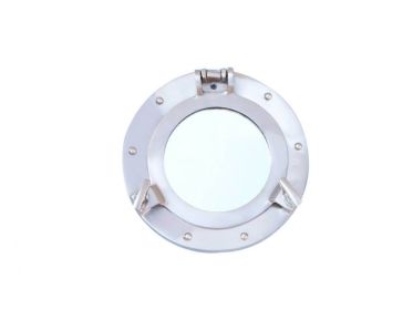 Brushed Nickel Deluxe Class Decorative Ship Porthole Window 8""