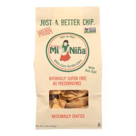 Mi Nina's White Corn Tortilla Chips With Sea Salt - Case Of 9 - 12 Oz