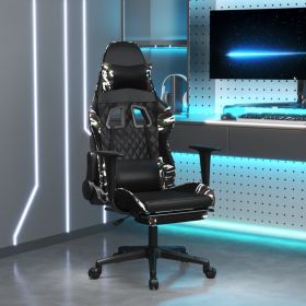 Black & Camouflage Massage Gaming Chair with Footrest