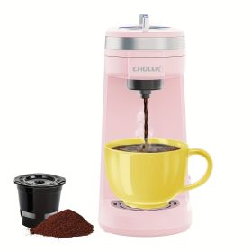 CHULUX Single Serve Coffee Maker, One Button Operation with Auto Shut-Off for Coffee and Tea with 5 to 12 Ounce