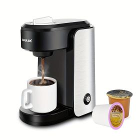 CHULUX Stainless Steel Single Serve Coffee Maker for Capsule, Visible Gradient Water Reservoir, One Button Operation and Auto Shut Off,1000 Watts