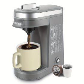 CHULUX Single Serve Coffee Brewer for Pod Capsule with 12 Ounce Built-in Water Tank, 800 Watts, Gray