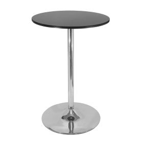 Spectrum Pub Table; 28" Round Black with Chrome Leg