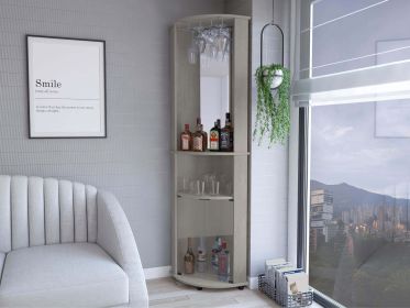 Rialto, Corner Bar Cabinet , Living Room, Concrete Gray